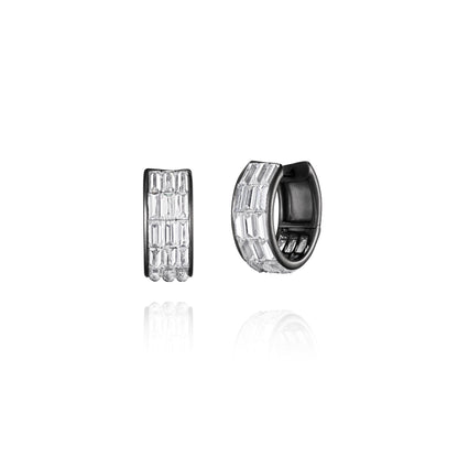 Reverse Set Baguette Diamond Earrings