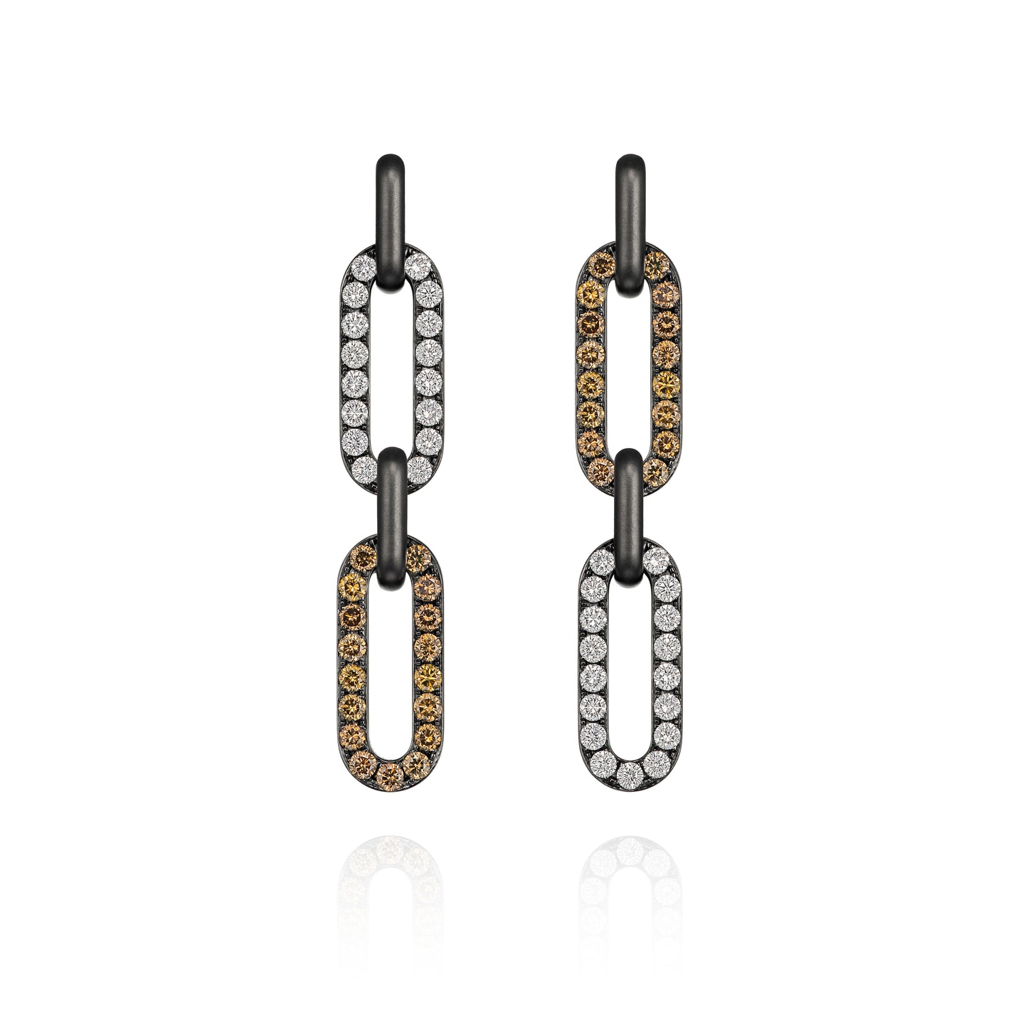Interchangeable Brown, White Diamond Earrings