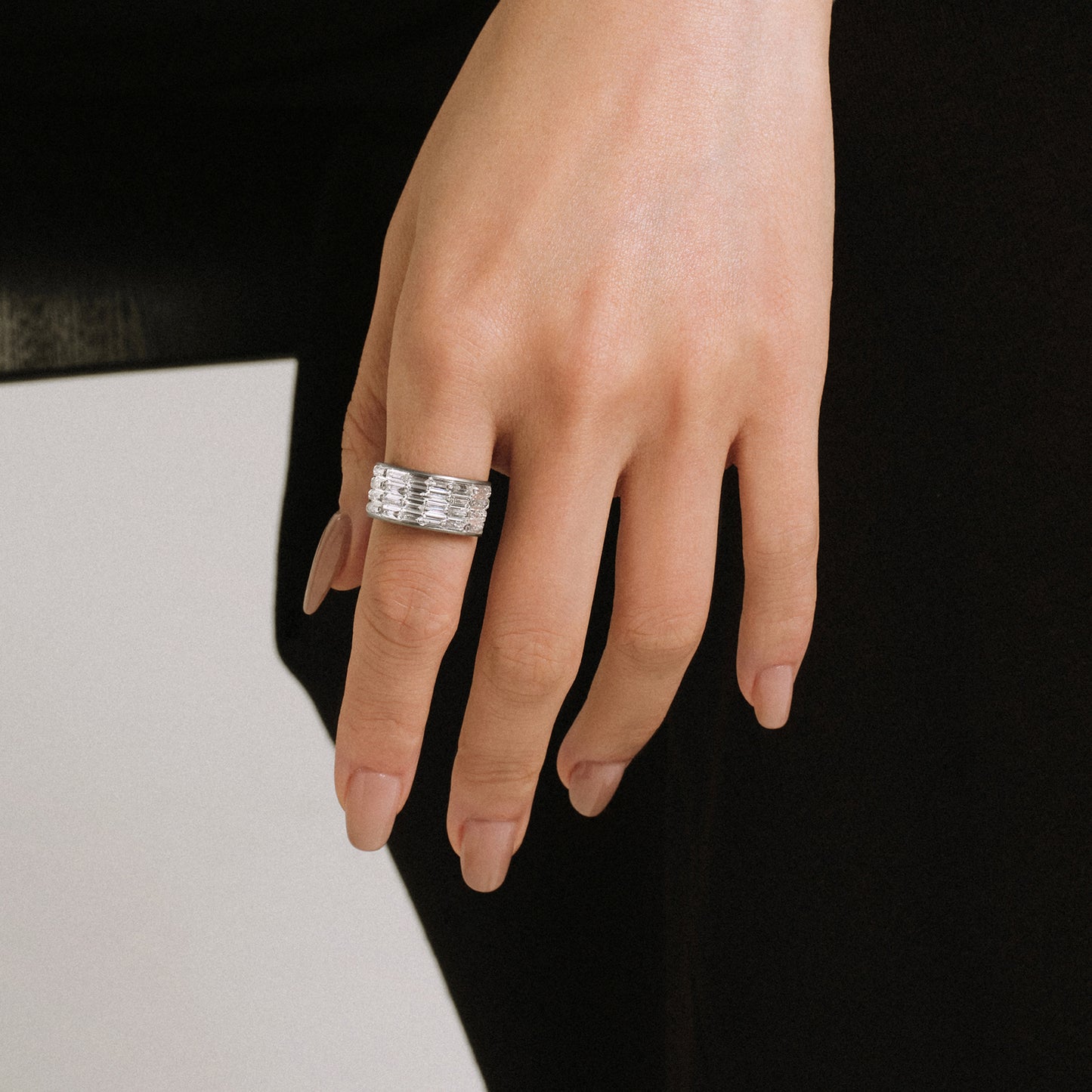 Reverse Set Baguette Diamond Ring