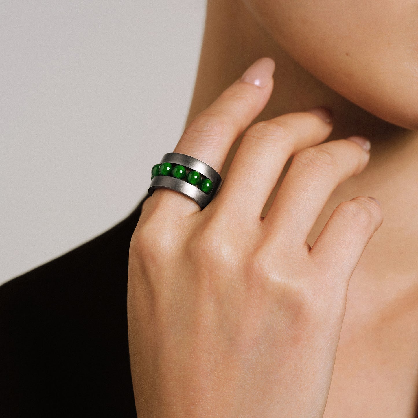 Jadeite Bead Ring